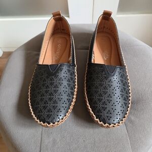 Black Perforated Flats